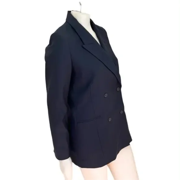 NWT ZARA Double Breasted Menswear Style Blazer in Midnight blue SZ S